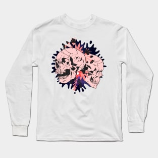 Virgo Zodiac Skulls Horror Pink Blue Long Sleeve T-Shirt